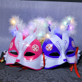 Máscara de coelho LED brilhante para baile de máscaras