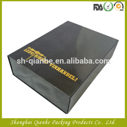 Black foldable paper packaging boxes for Leather boots