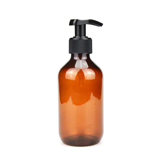 300ml 500ml amber color customized large shampoo shower gel skincare pet bottle cosmetic packaging