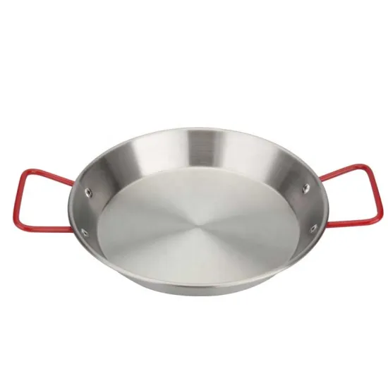 High Quality Stainless Steel Paella Pans for Korean Restaurant Salad and Pasta Wholesale