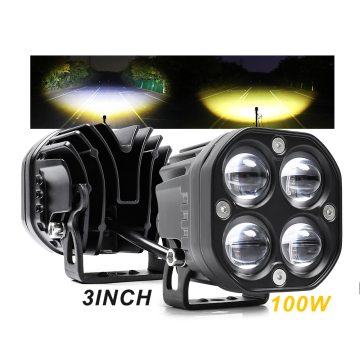 120W High Power 3 inch Dual Color 5D Projector LED Fog Lights for Offroad 4x4 Vehicles