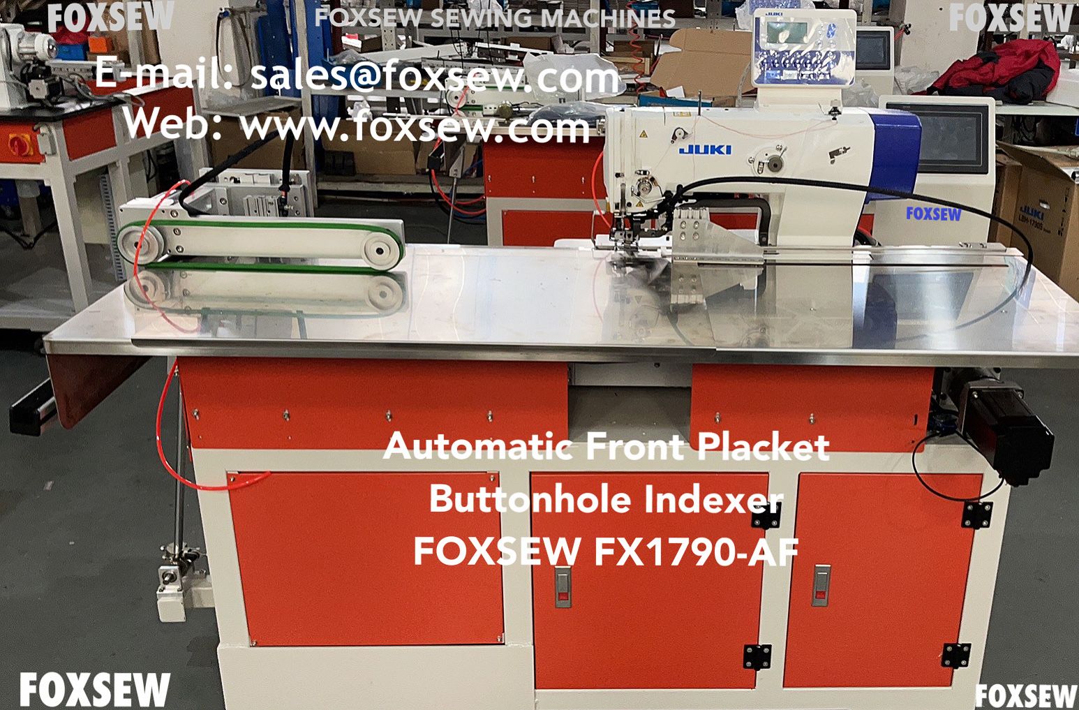Automatic Shirts Front Placket Buttonhole Indexer FOXSEW FX1790-AF -4