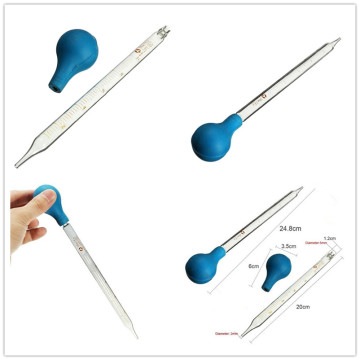 Dropper Pipet With Scale Line Blue&Transparent Hot Rubber Head Glass Dropper Glass Pipette Lab