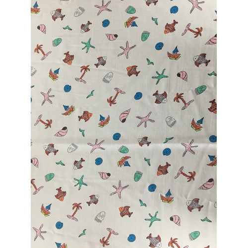 Marinplanter Rayon Poplin Utskrift Bred Bredd Tyg