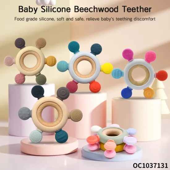 2024 Eco-Friendly Soft Funny Shape BPA-Free Silicone Baby Teethers