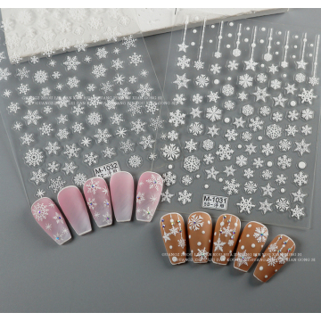 Redanco Hot Selling 5D Nail Stickers - Christmas Snowflake 3D Hot Stamping for Girls