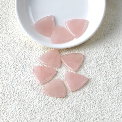 Natural Rose Crystal Quartz triangle Shape Rose Crystal