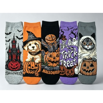 Гарбузовыя шкарпэткі Witch Dog Ghost Cat