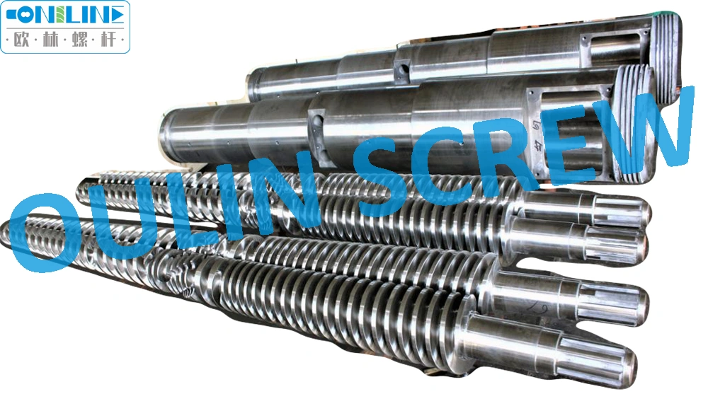Bimetal 80/156 Twin Conical Screw and Barrel for WPC Extrusion