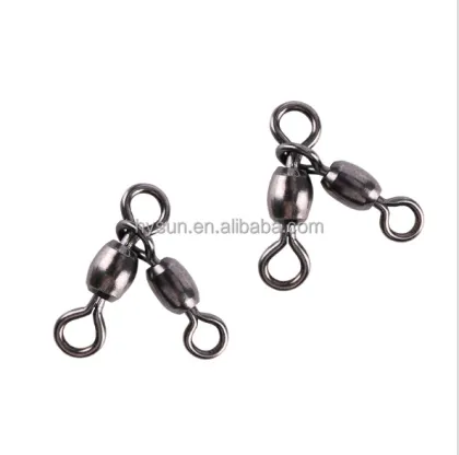 Three-Way Barrel Swivels Fishing Connector for Carp Fishing Terminal Tackle