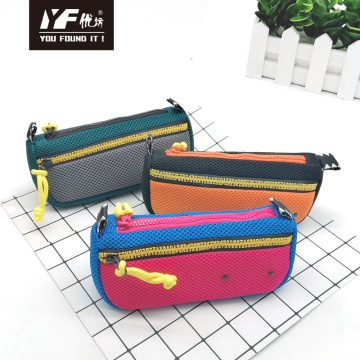 Custom color contrast style meshfabric Pencil Case & bag multifunctional bag