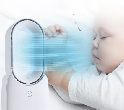 Desktop Rechargeable Bladeless Heater: Small Air Heater for Rooms, Offices, and Bathrooms