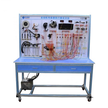 Motor sensörü ve aktüatör ekipmanlarıyla otomotiv elektrik sistemi eğitmeni platformu