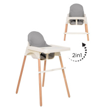 2-in 1 Baby High Chair With Beech Legs
