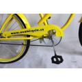 bicicleta de cruzador doce praia amarela para senhora