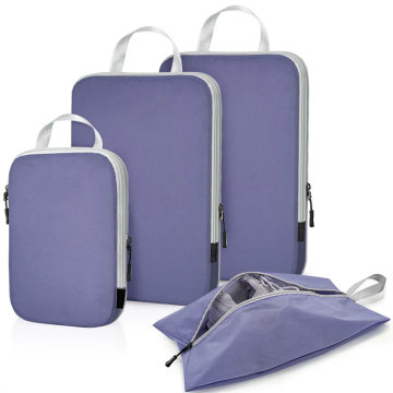Travel Organizer: Plain Compression Packing Cubes Set of 3 for Luggage and Suitcase Sets (Female)