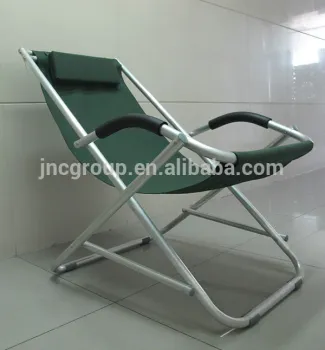 Green color aluminum frame deck chair