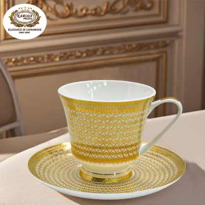 Elegant Royal Ceramic Tea & Coffee Set with 24K Gold