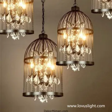 Crystal cage custom modeling decorative wall light hotel corridor creative wall light