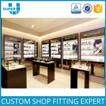 Retail Showroom Elegant Cherry 10 Grid Wood Watch Display