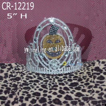 Tiara plateada alta de la corona de calabaza de 5 pulgadas