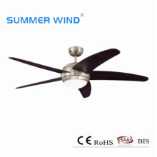 Wood blades vintage ceiling fan with led