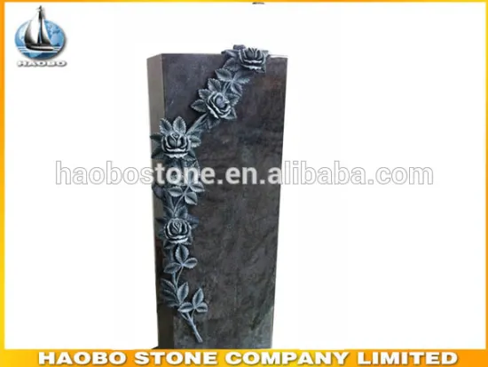 Wholesale Natural Stone Carved Rose Headstone