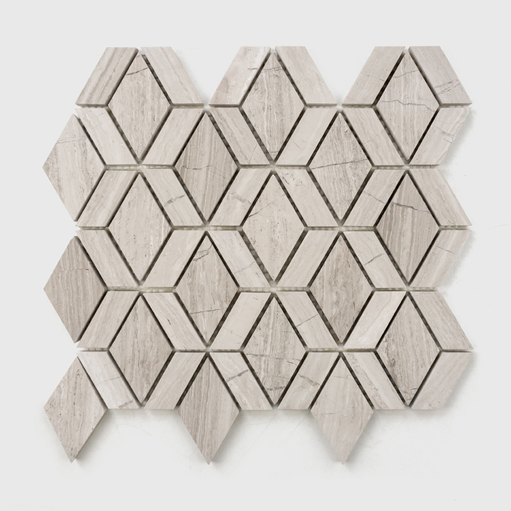 Rhombus Mosaic Marble Stone Wall Tile Decoration