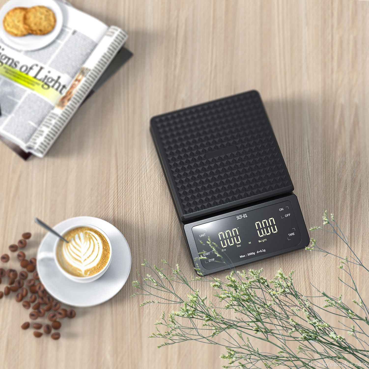 SCF-01 5 kg digitales Gewichtsmaschinenkaffeemaßstab Timer