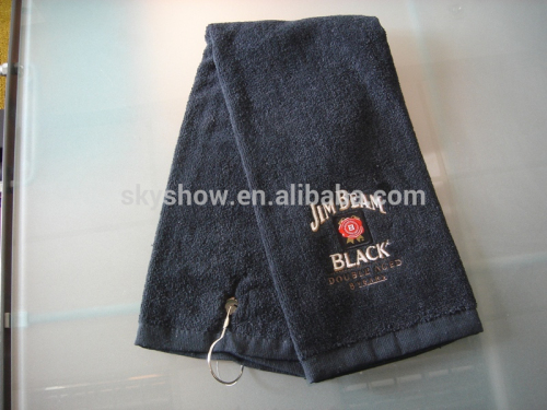 Customized golf towel with metal clip