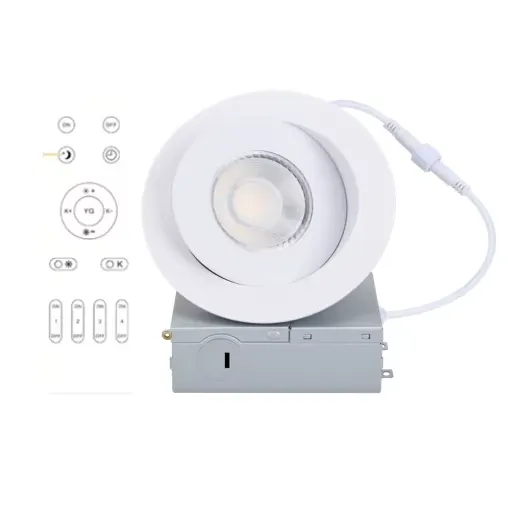 ETL Home Office Hotel Embedded IP54 LED Downlight, 8W/12W, Anti-Glare, 3000K, Glass and Aluminum