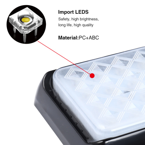 રનિંગ બ્રેક ટર્ન ટ્રક ટેઇલ લાઇટ લેમ્પ 16 એલઇડી લાઇટ 24 વી 12 વી એલઇડી ટ્રક લાઇટ