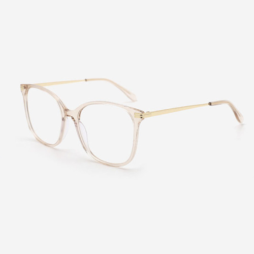 Round Acetate And Metal Combined Women's Optical Frames 23A3169