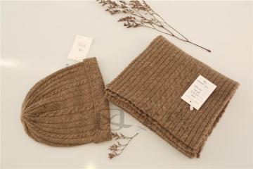 100% Cashmere Knit Hat and Scarf