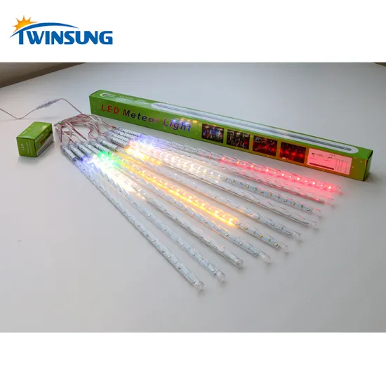 RGB 10 Tubes String Light LED Falling Rain Drop/Meteor Shower for Xmas Tree and Garden Decor