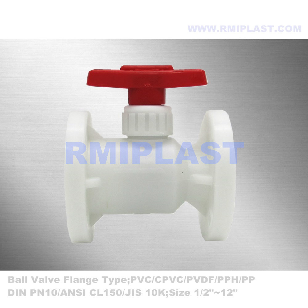 Extremidade da flange da válvula de esfera de PVDF ANSI CL150