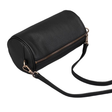 Borsa a filo cilindro in pelle vera con fornitore di borse mini rotonde