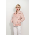 New women's fashionable PU bonded fake fur jacket