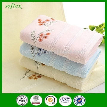 Plain dyed luxury embroidered cotton face towels