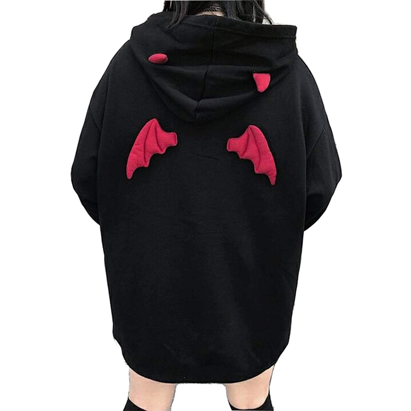 Womens Teufel Wings rotes Horn -Sweatshirt