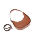 Vintage Ladies Leather Underarm Half Moon Tote Bag