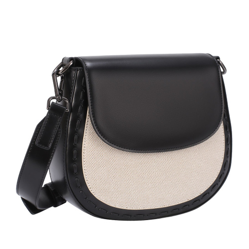 Trendy Leather Crossbody Saddle Bag