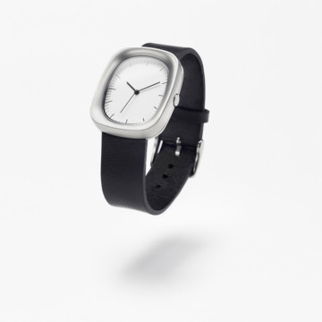 Unisex Timepiece with Silver Case Leather Strap