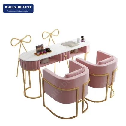Modern Pink Beauty Salon Furniture Set - Bed and Equipment