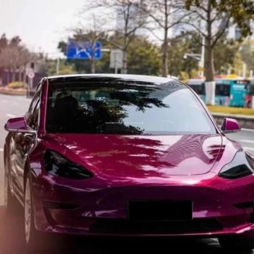 Vinyle de voitures violet à baies métal
