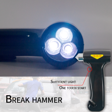 Factory Price Car Safety Hammer with LED Light for Bus and Car