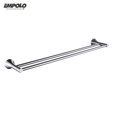 Brass Brush Nickel Wall Hung Double Towel Bar for Bathroom