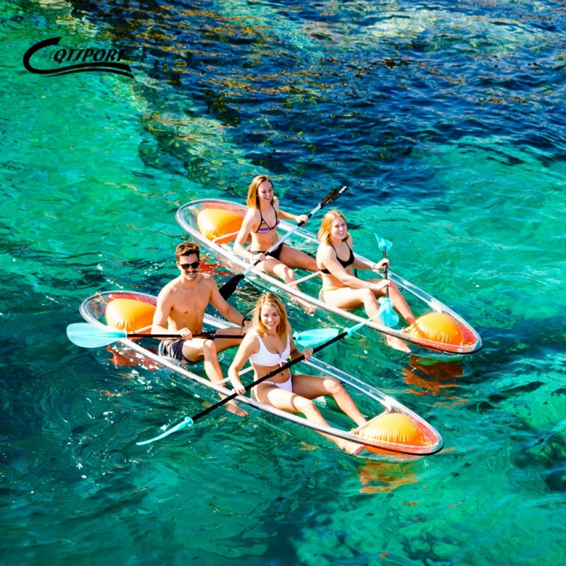 Clear Kayak: Transparent Plastic Canoe for 2 People with Customized Size