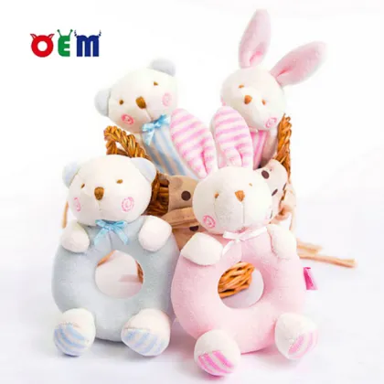 Baby Wrist Plush Bear Rattle Toys