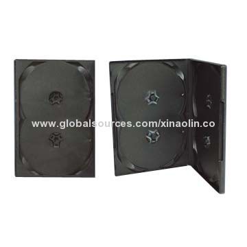 4-piece DVD Cases with 14mm Thickness, Black Color